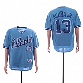 Braves 13 Ronald Acuna Jr. Light Blue Throwback Jersey Sguo,baseball caps,new era cap wholesale,wholesale hats